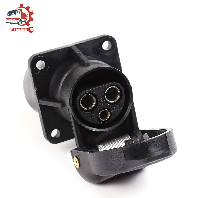 AOHEWEI 3 Pin Trailer Socket Connectors Round 3 Pole Plug-in Towbar Adapter Parts Waterproof for Electrical Caravan Truck 12V