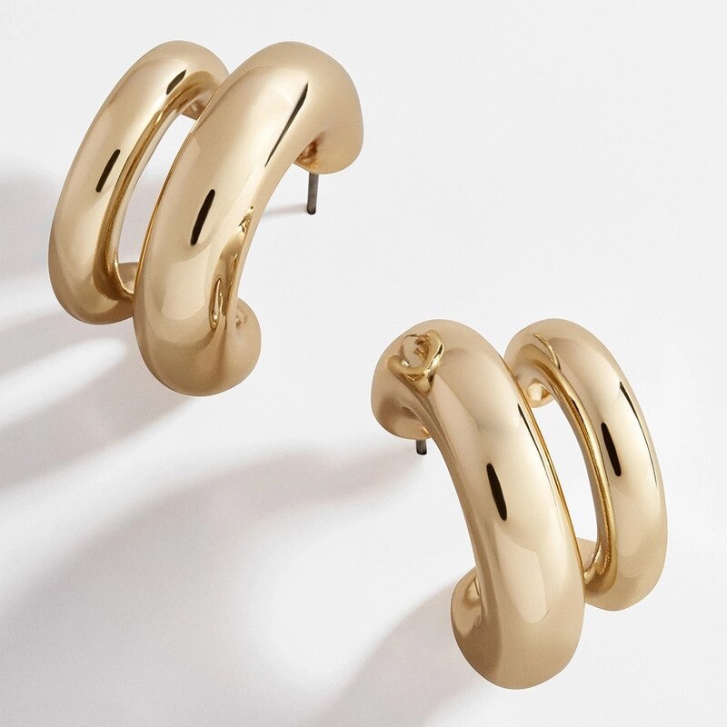 Charme imiteret perle øre clips til kvinder trendy guld c-formet bred øre manchet clip on øreringe krystal øre cuffs smykker: 20678