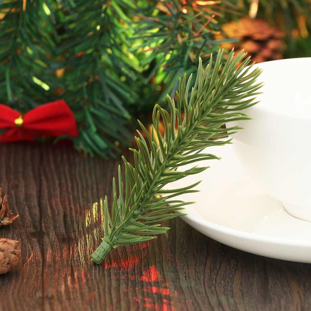 15Pcs Artificial Plants Pine Branches Christmas Tree Hanging Decorations Wedding Ornament Home Decor DIY Handcraft Supplies