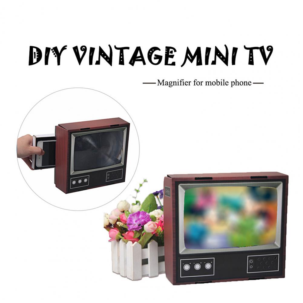 Retro Kleine Tv Mobiele Telefoon Screen Stereoscopische Versterker Video Vergroter Diy Speelgoed