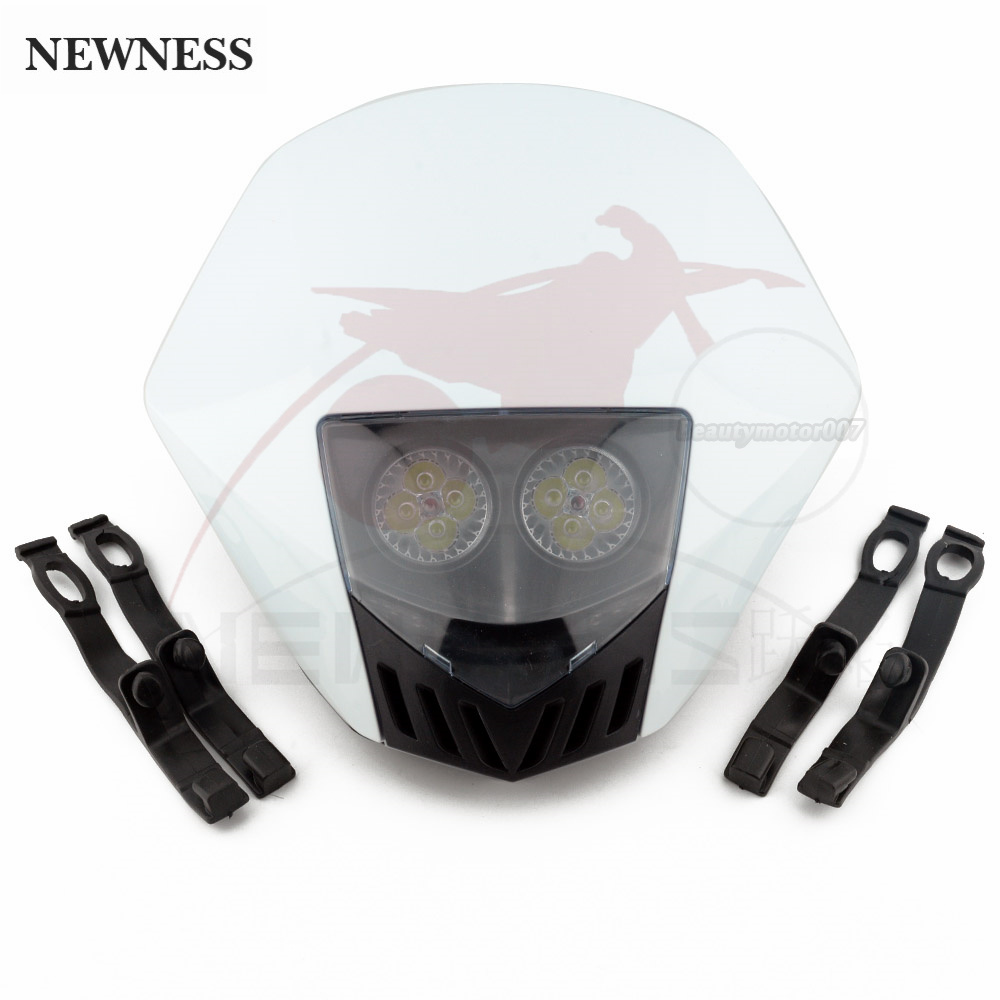 Faro de carenado doble para motocicleta, luz LED deportiva para Yamaha WR250 TTR WR 450 Enduro MX HMX Dirt Bike: Blanco