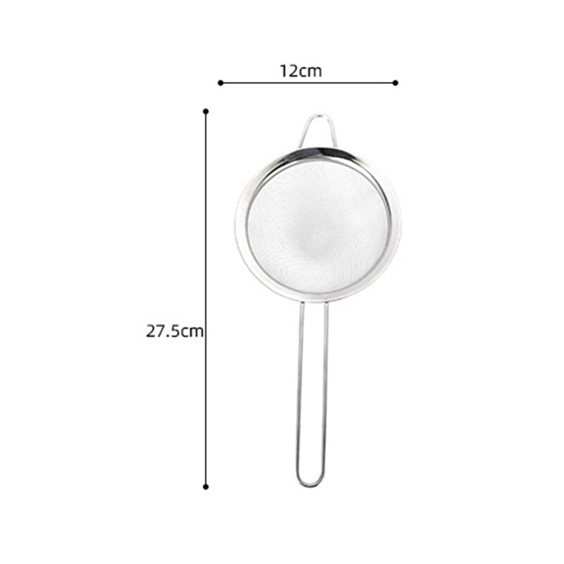 Colador de harina de acero inoxidable de 3 tamaños, colador de mano, tamiz de azúcar para glaseado, accesorios para hornear, suministros de cocina: Medium