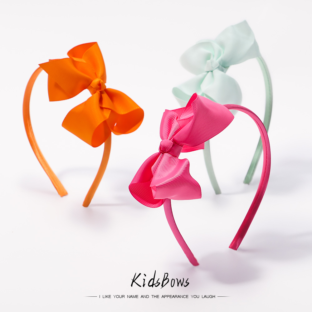 Cinta para el pelo de Color liso para niña, 1 piezas, bandanas hechas a mano, diadema con lazo, accesorios para el cabello para niños,