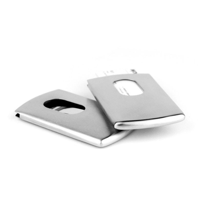 Business Card Holder Women Vogue Thumb Slide Out Stainless Steel Pocket ID Credit Card Holder Case Men FS99
