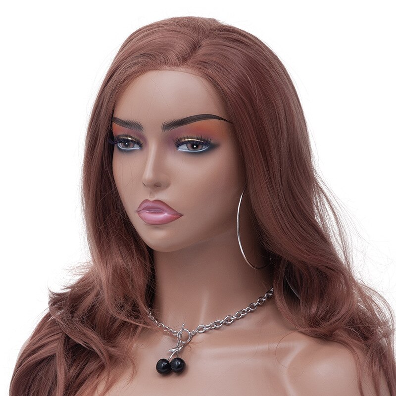 Realistic PVC Female Mannequin Head Display Wigs Hat Glasses Diamond Necklace Scarf Stand Torso Bracket Hole At The Bottom DEB10