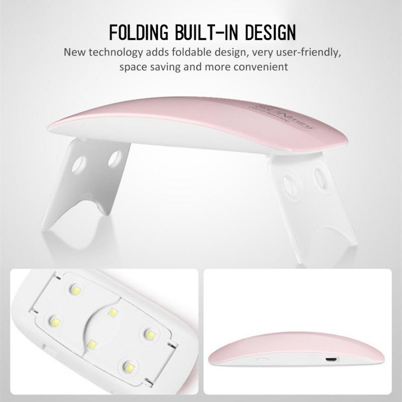 6W Nail Dryer LED UV Lamp Micro USB Gel Vernis Curing Machine Nail Art Gereedschap 45 s/60 s Nail Lampen Voor Thuis