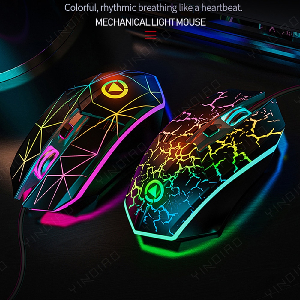 2021 Mouse cablato USB 2400 DPI ottico 6 pulsanti Mouse da gioco LED luce respiratoria 1.5M cavo Computer/Mouse da gioco per PC portatile