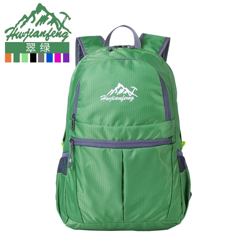 Udendørs sportspose rejse camping rygsække bærbar letvægts rygsæk dagligt rejse kvinder vandtæt foldetaske: Mørkegrøn
