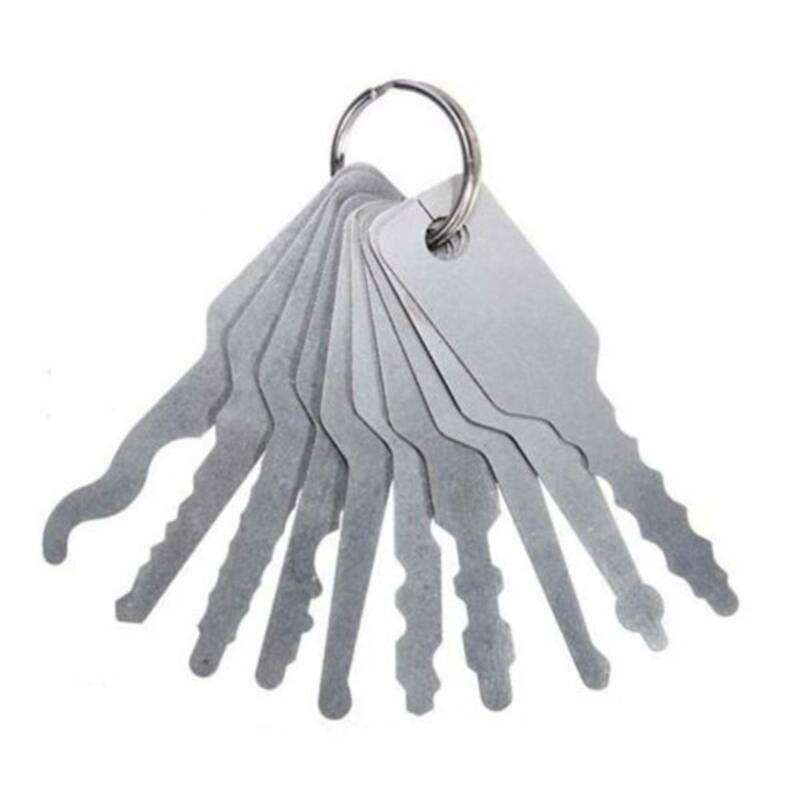 10Pcs/Set Stainless Jiggler And Keys Dual Sided Car Unlock Lock Open Repair Accessories Tool Kit