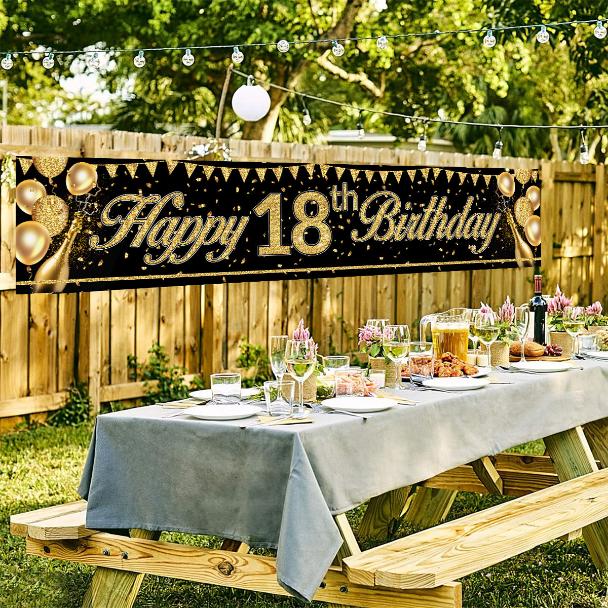 18 21 60 70 años pancartas de feliz cumpleaños decoraciones para de cumpleaños adultos negro oro suministros para de aniversario accesorios para fotos