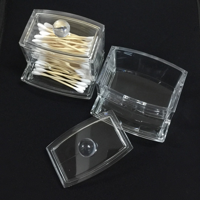 Xunzhe Cosmetische Opbergdoos Transparant Acryl Organizer Crystal Badkamer Make Wattenstaafje Tandenstoker Desktop Opbergdoos