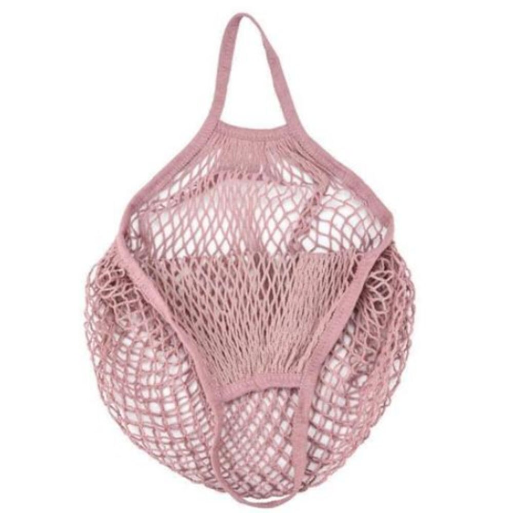 Mesh Boodschappentas Herbruikbare String Fruit Opslag Handtas Bakken Vrouwen Winkelen Mesh Netto Geweven Zak Winkel Kruidenier Draagtas: pink
