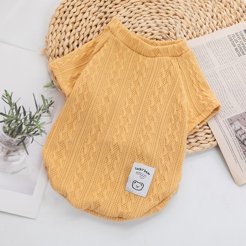 Pull ours mignon pour animal de compagnie, multicolore en option, vêtements pour chat et chien, pull doux et confortable: S / YELLOW