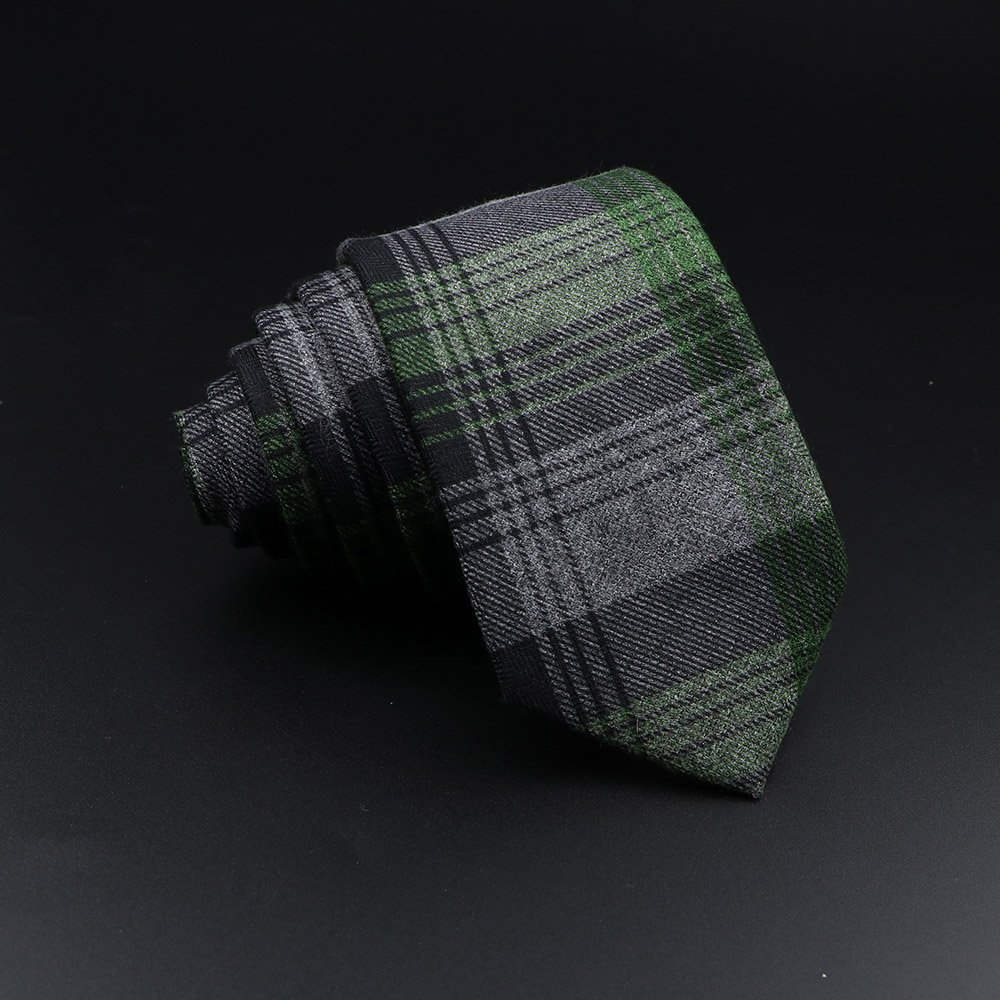 Men's Plaid Tie Cotton Black Grey Red Necktie Handmade Wool Narrow Collar Ties Wedding Business Party Suit Shirt Accessory: Mint