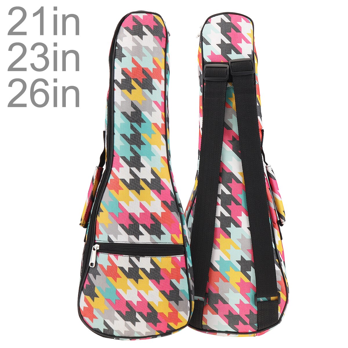 1 Piece 21 / 23 / 26 Inch Portable Colorful Ukulele Bag 10mm Sponge Soft Case Gig Ukulele Mini Guitar Waterproof Backpack: MULTI / 0.71mm