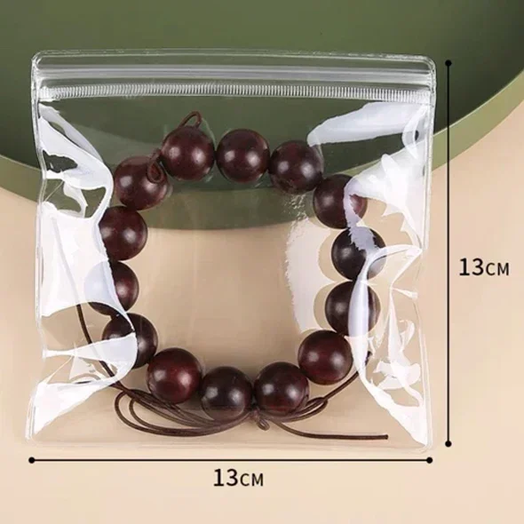 10/50 sztuk przezroczysty PVC organizer na biżuterię woreczki torby antyoksydacyjne kolczyki wisiorek naszyjnik bransoletka pudełko do przechowywania: L / Srebrny