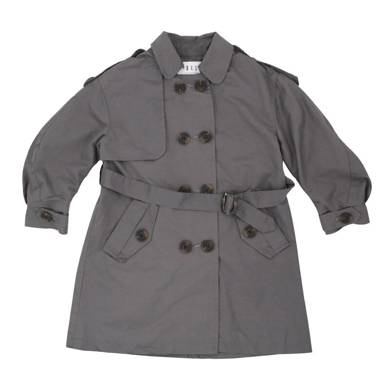 Trench-Coat pour enfants, manteau d'automne unisexe, Double boutonnage, vêtements d'extérieur longs pour garçons, veste pour enfants de 3 à 7 ans