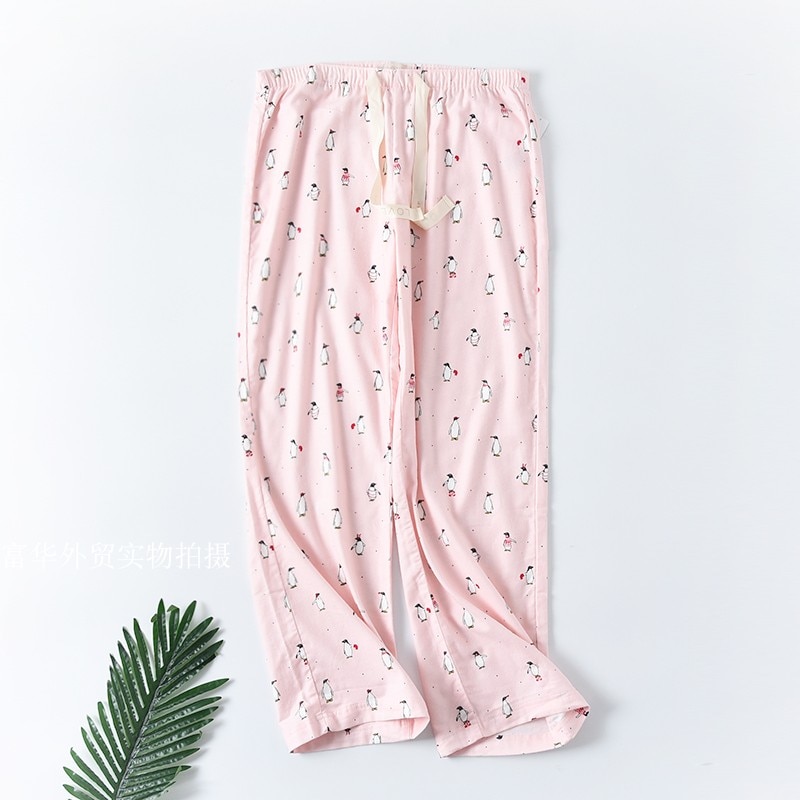 Women's Pajama Pants Cotton Home Wear Trousers Loose Plus size XL: penguin / L
