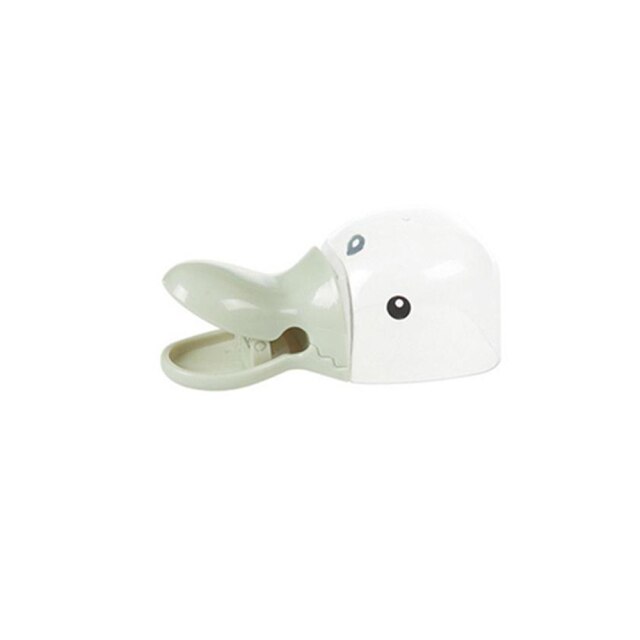 Forma de cabeza de pato creativa, pala de arroz de plástico multiusos, Clip de sellado para el hogar, cuchara para agua, cuchara para agua, cucharilla pequeña de pico de pato: green