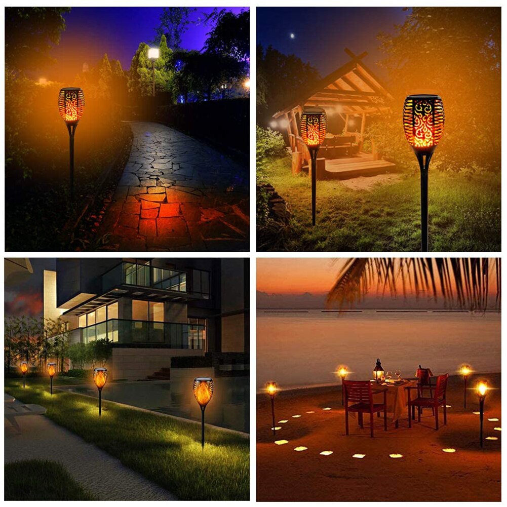Halloween 1/2/4 Pcs Solar Power Taschenlampe Flackern Flammen 33 Led-leuchten Garten Dekoration Lampe