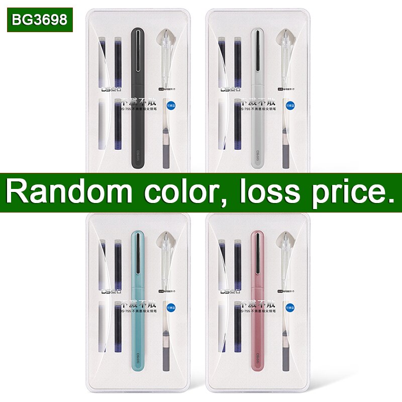 1 Pcs Non-splashing ink fine-pointed fountain pen self-control ink fine pen student calligraphy fountain pen: Random color