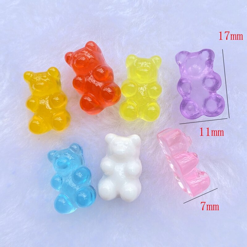 20 pçs/lote bonito urso misto flatback resina kawaii scrapbooking enfeites acessórios diy e49: Mixed B