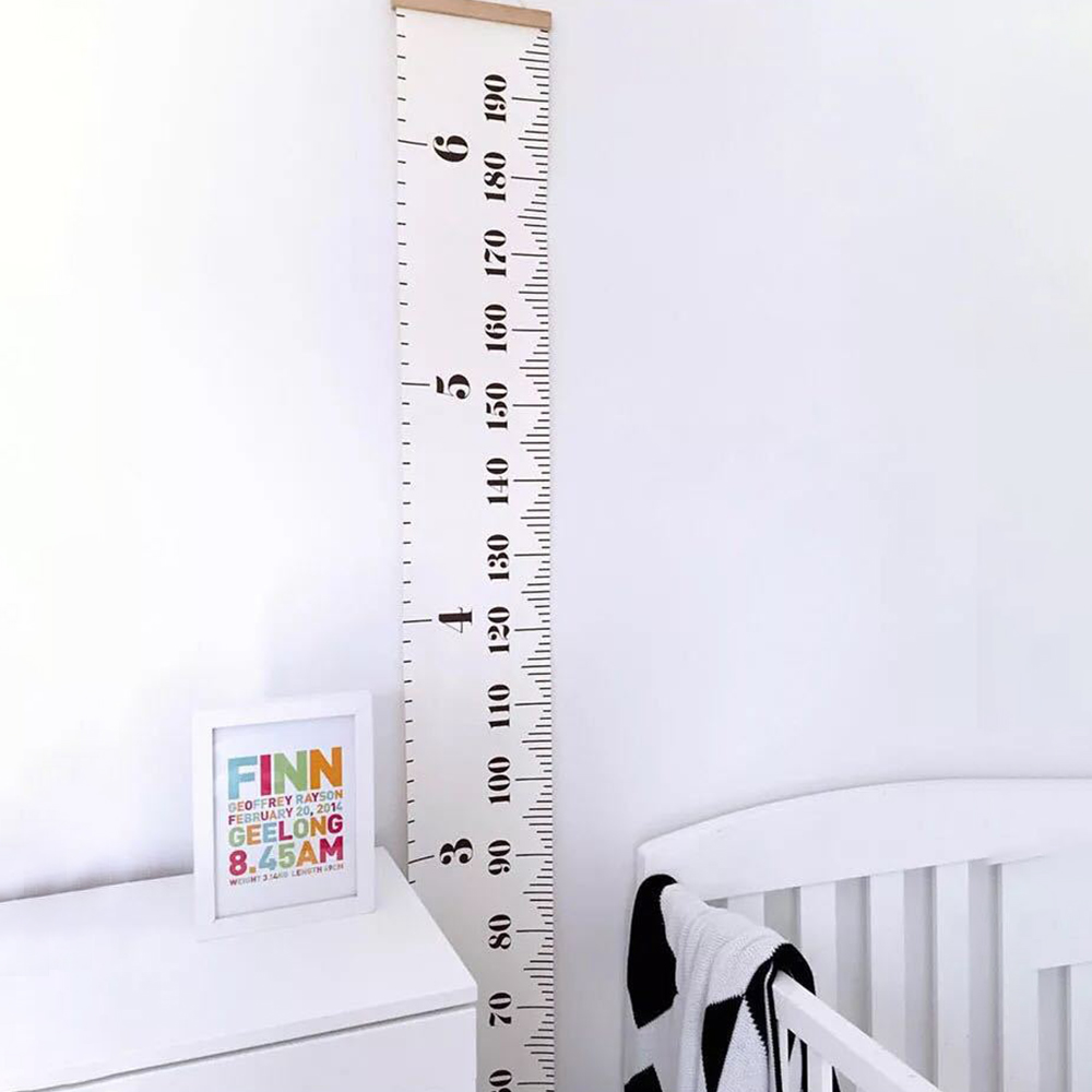 Baby vækst diagram udlevering lineal væg indretning til børn, lærred aftagelig højde vækst diagram væg hængende dekoration