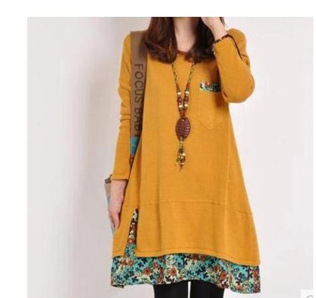 Baumwolle Leinen Mutterschaft Kleider Herbst und frühling Kleidung für Schwangere Frauen lässig Schwangerschaft Kleid Mutterschaft Tragen Mutterschaft-dres: Gelb / M