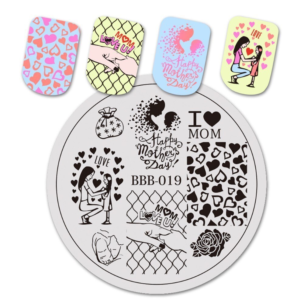 BeautyBigBang ongle gabarit plaque acier inoxydable mignon chat chien motif ongles estampage plaques Rectangle timbre pour ongles BBB XL-013: b19