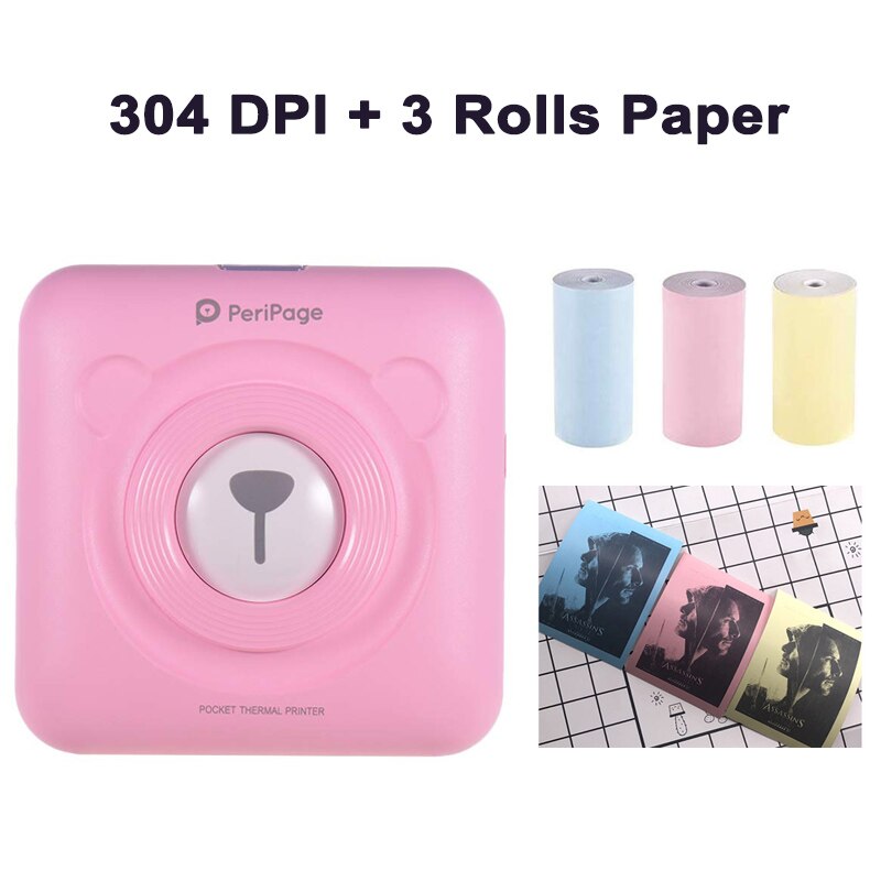 Peripage Foto Pocket Mini Thermische Printer 304 Dpi 58Mm Thermische Bluetooth Portable Mobiele Telefoon Printer Voor Android Ios: 304PK 3 Color