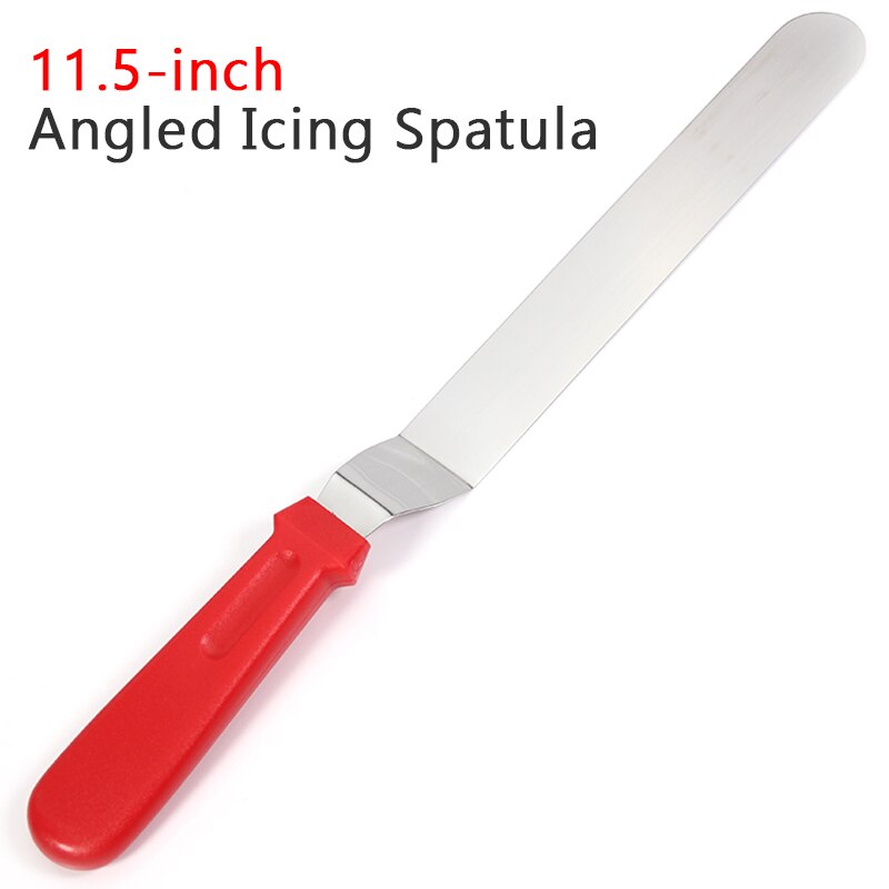 Angled Icing Spatula - Cake Frosting Spatula - Stainless Steel - Baking and Cake Decorating Supplies - Use for Kitchen or Bakery: Red 11.5 inch