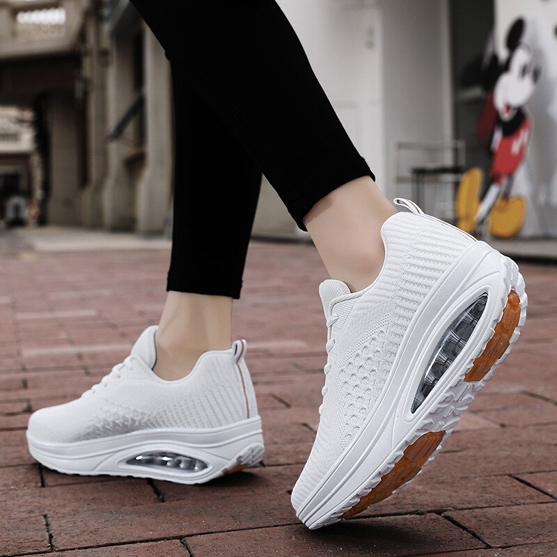 Dansesko kvinde dame moderne blød ydersål jazz sneakers strik overdel åndbar letvægts kvindelig dansende fitness sko sport