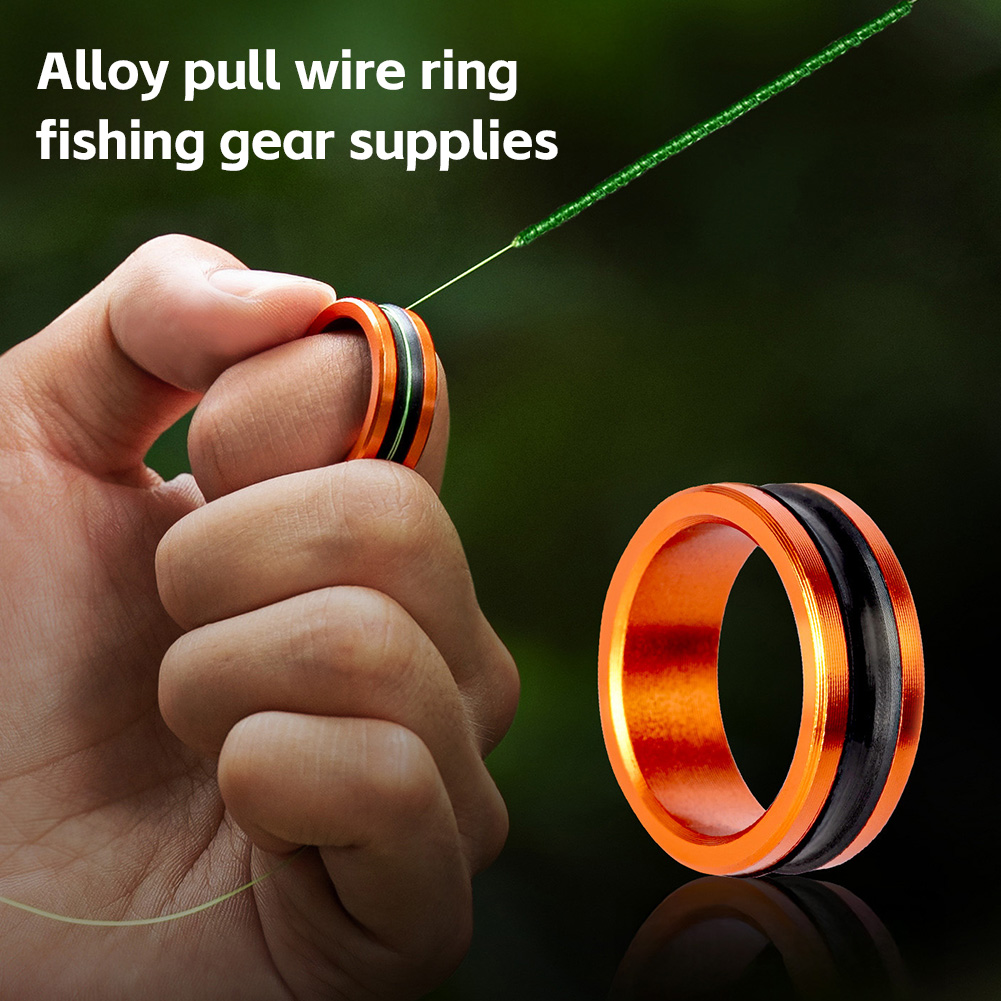 Anillo de alambre de tracción de aleación para pesca, anillo antideslizante para atar nudos, carrete y Protector de dedo, equipo de pesca, 2 uds.