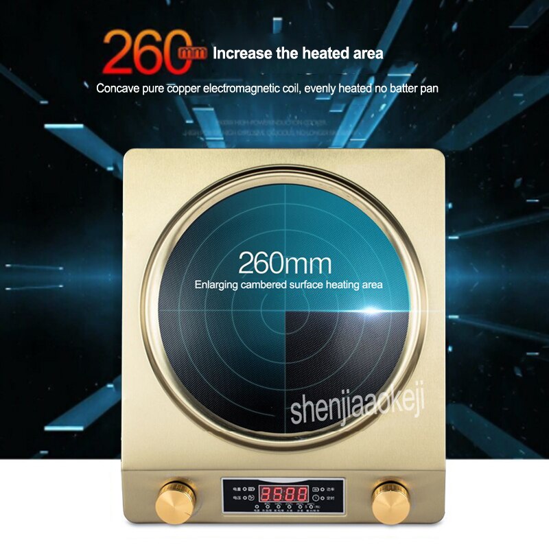 Home induction cooker Waterproof high power Concave type magnetic Hotpot cooker intelligent Electric mini pot stove 220v 1pc