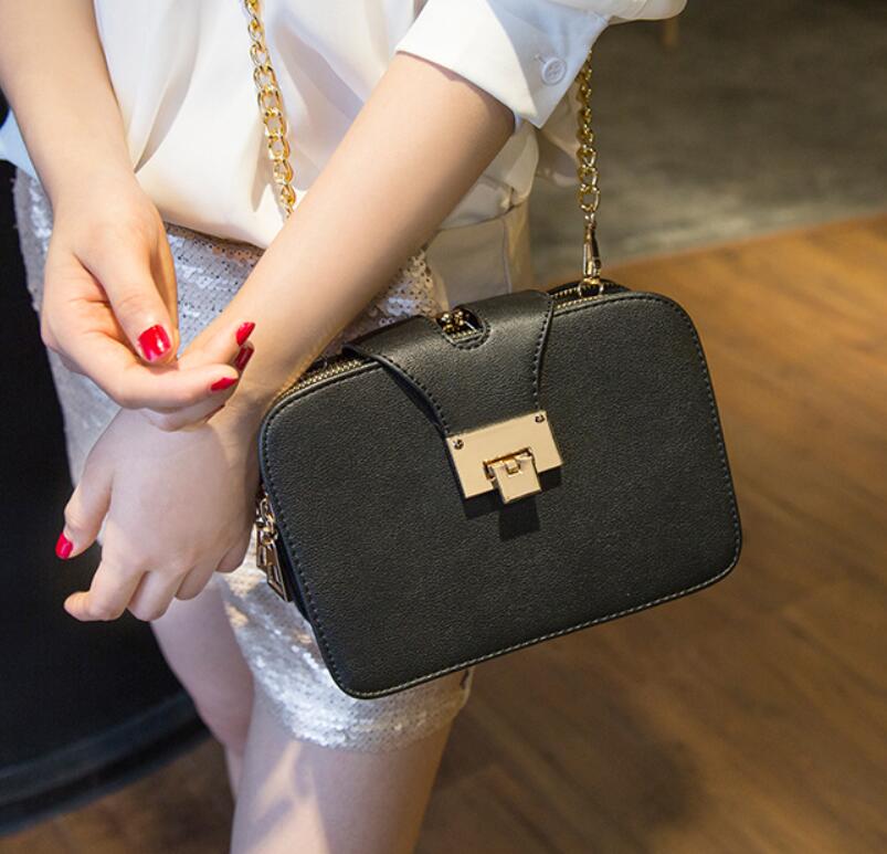 Dames ketting schoudertas kleine vierkante tas flip mat matte jelly verpakking drie kleine vierkante tas metalen gesp