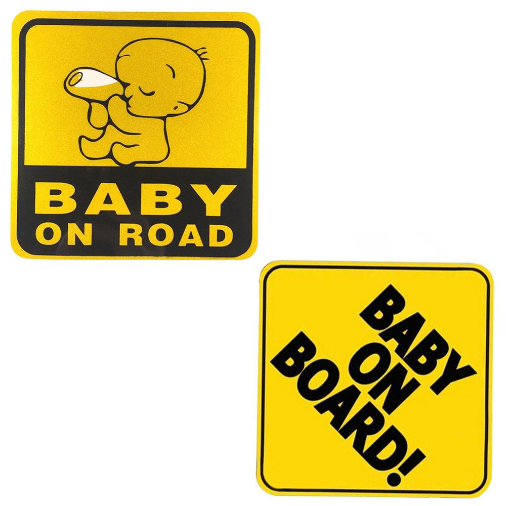 BABY ON BOARD Reflective Car Sticker Tail Warning Sign Decal "Baby on Road" Road Safety Car Sticker Reflector