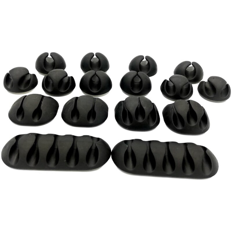 Cable Clips, 16 Pack Cord Organizer Cable Management Self Adhesive Cord Holders for Organizing Cable Home and Office