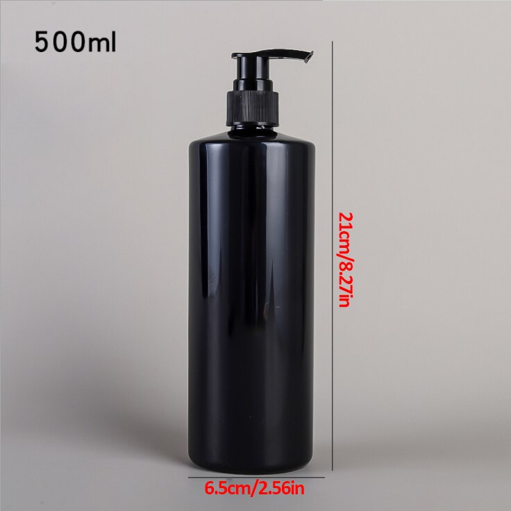 Press typ lotion tom flaska 500ml badrum schampo stor kapacitet emulsionsbehållare flytande tvål dispenser: Svart