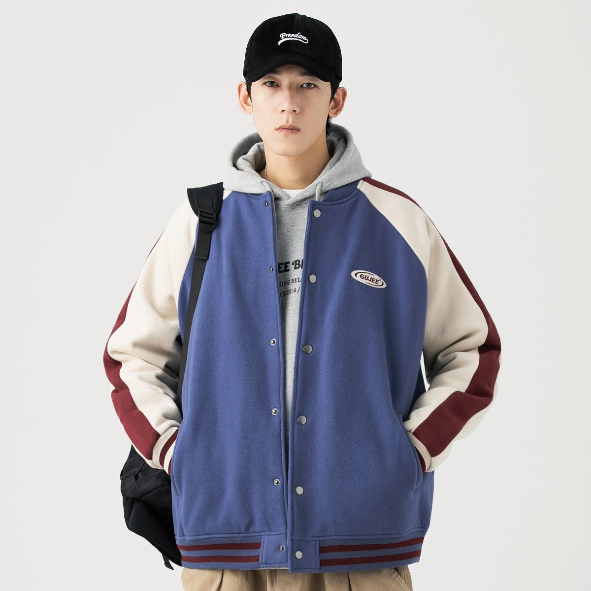 2022 Mens Clothing Goth Varsity Bomber Cyber Y2k Jacket Spring Baseball Basic Jaket Men Techwear Cardigan For Women Coat Autumn: Blue / L