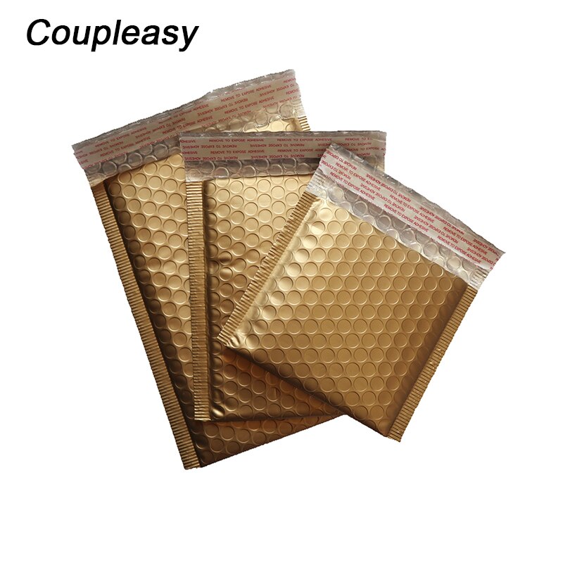 50Pcs/Lot Matte Gold Aluminized film Bubble Mailers Waterproof Bubble Envelope Self Seal Adhesive Envelopes with Bubble