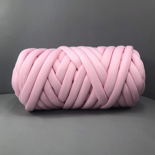Manta de punto de Super grueso para el hogar, 500g, trenza vegana, suave, tejido de brazo, alfombras, manta: Pink