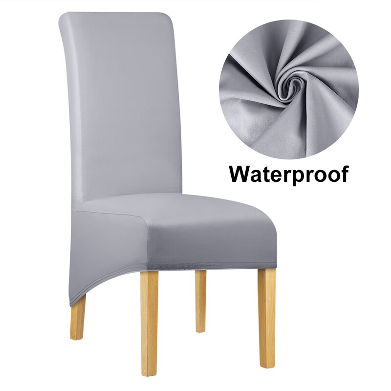 Waterproof PU Fabric Long Back Chair Cover King Back Chair Covers Elastic Washable Home Hotel Banquet: 1793-G