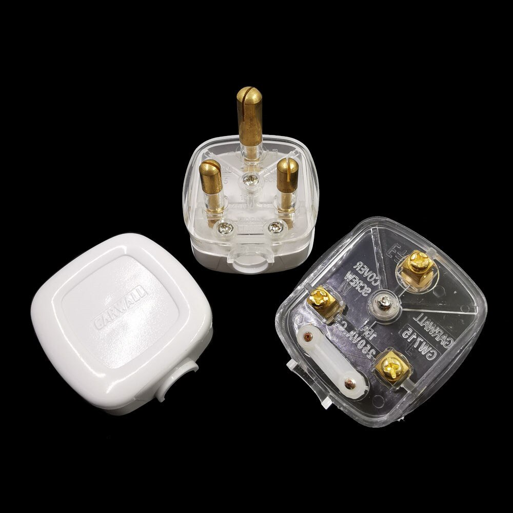 15A 250V South Africa Conversion Plug Large 3 Round-Pin AC Electrical Rewireable Male Plug Power Cord Cable Wire Connector