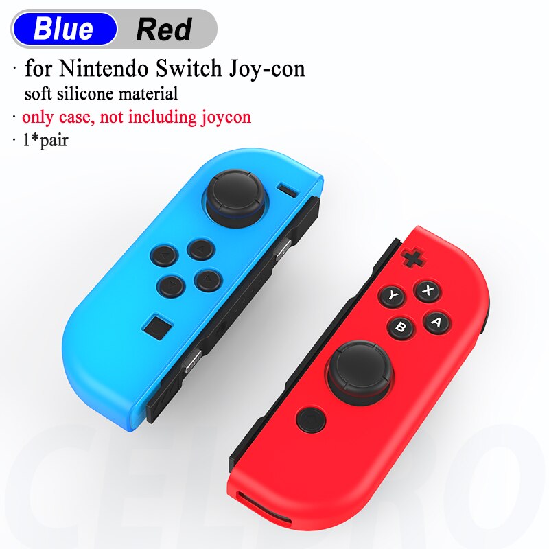 Silicon Case Analoge Thumb Stick Grip Voor Nintend Schakelaar Vreugde Con Controller Voor Schakelaar Nintendo Ns Schakelaar Joycon Grip Accessoires: Blue Red