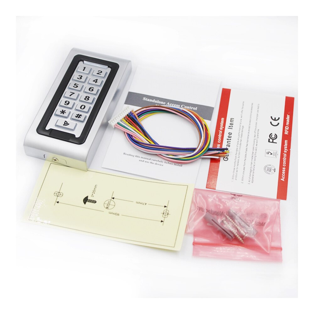 2000 Users Metal Backlight Keypad RFID125KHz Standalone Door Access Controller with Wiegand 26 Output can be used as Reader