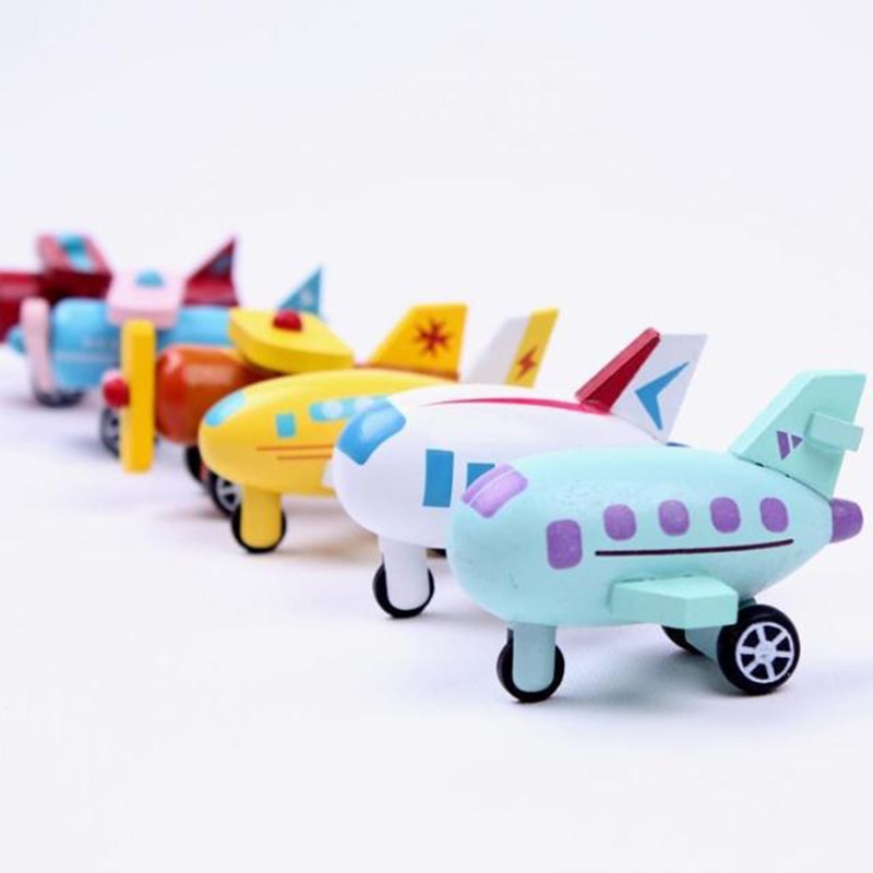 12Pcs/set Wooden mini plane series aircraft airplane wooden toys Children Birthday Festival