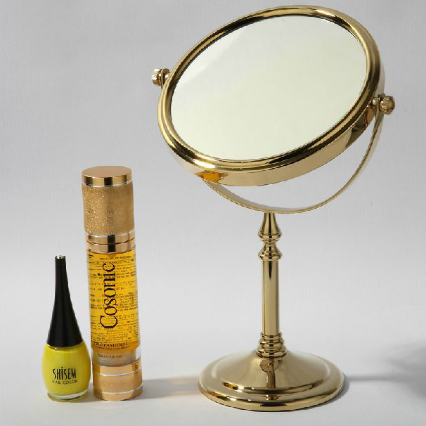 Bath Mirrors 6" Dual Cosmetic Makeup Mirrors 1:1 1:3 Magnifier 360 Degree HD Bathroom Double Faced Bath Table Mirror 726K