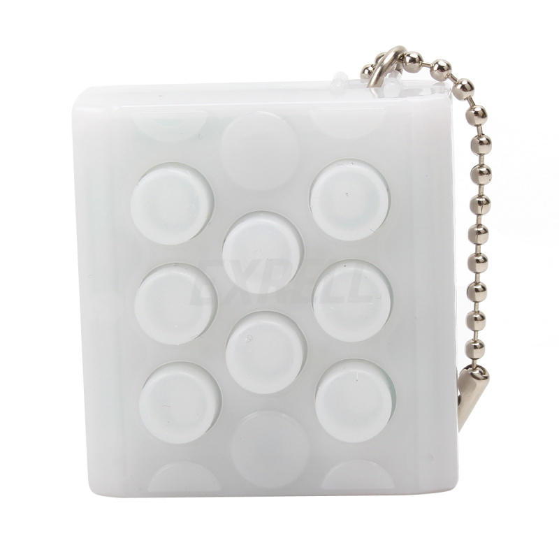 Mini Toy Puchi Puchi Endless Pop Pop Infinite Bubble Wrap Relieve Stress Key Chain: White