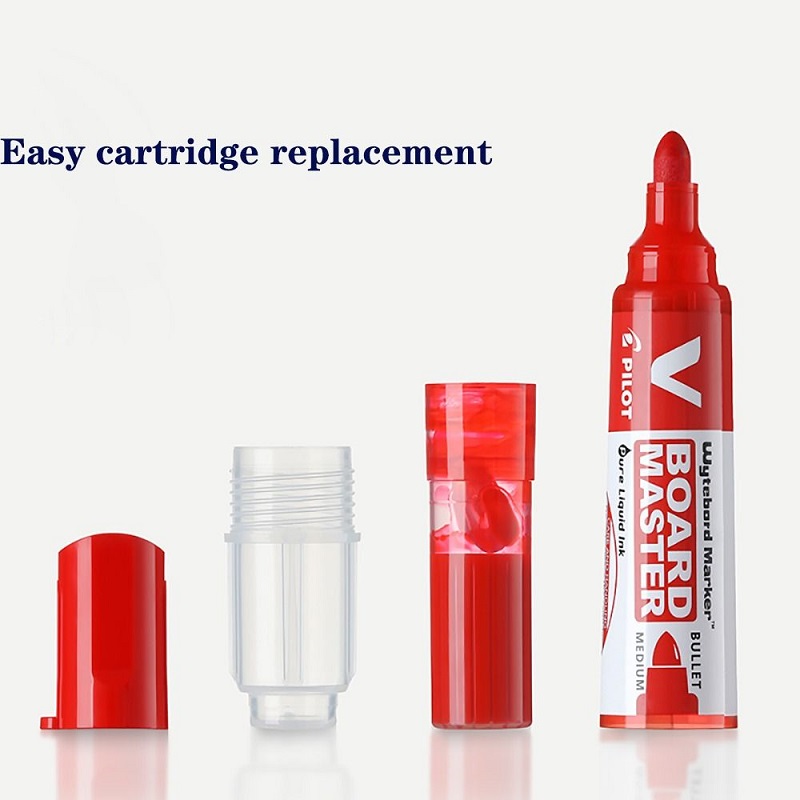 Marqueur de tableau blanc effaçable de couleur pilote, grande capacité, encre liquide rechargeable, marqueurs de tableau blanc, peinture scolaire, fournitures de bureau