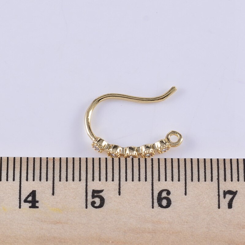 Kleurbehoud 18K Waar Goud Gevulde Ronde Zirkoon Met Ring Earring Sluitingen Diy Sieraden Maken Accessoires